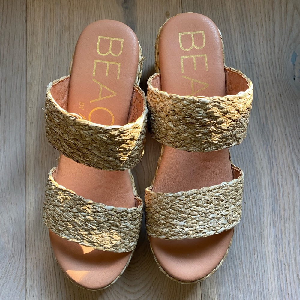 Ocean Ave Espadrille Platform Slide Sandal size 8.5